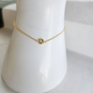 14k Gold Plated  White Topaz Bracelet